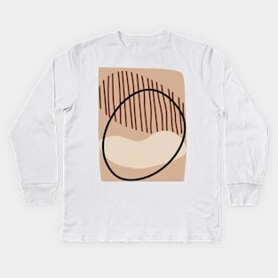 Minimal Modern  Abstract Shape  Warm Tones  Design Kids Long Sleeve T-Shirt